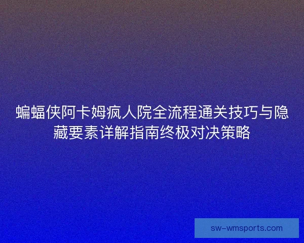 蝙蝠侠阿卡姆疯人院全流程通关技巧与隐藏要素详解指南终极对决策略